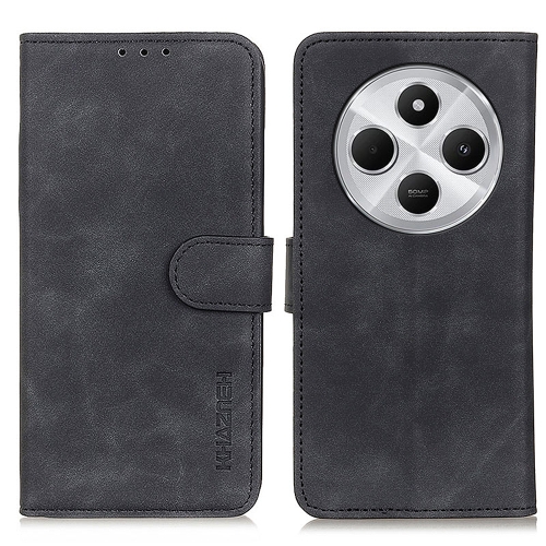 

For Redmi 14C 4G KHAZNEH Retro Texture Flip Leather Phone Case(Black)