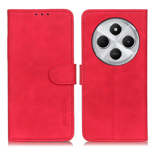 

For Redmi 14C 4G KHAZNEH Retro Texture Flip Leather Phone Case(Red)