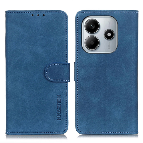 

For Redmi Note 14 4G 163.25mm KHAZNEH Retro Texture Flip Leather Phone Case(Blue)