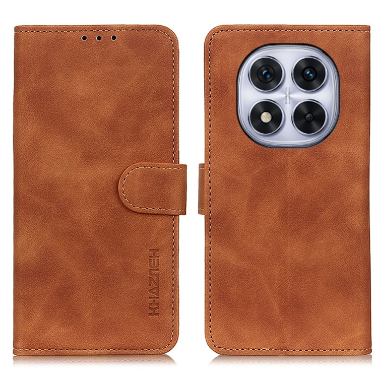 

For Redmi Note 14 Pro 4G KHAZNEH Retro Texture Flip Leather Phone Case(Brown)