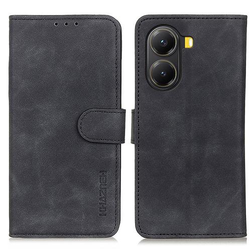 

For Redmi Turbo 4 KHAZNEH Retro Texture Flip Leather Phone Case(Black)