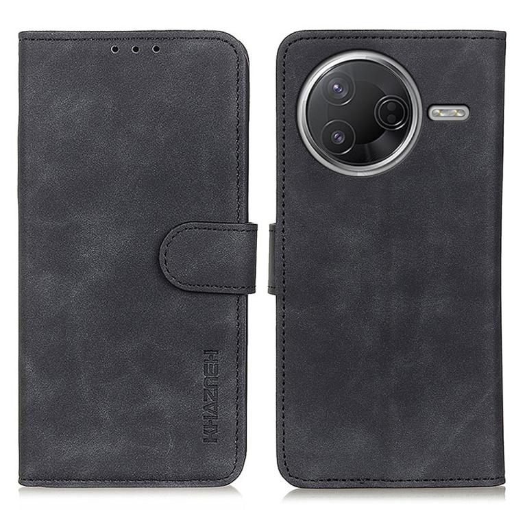 

For Redmi K80 / K80 Pro KHAZNEH Retro Texture Flip Leather Phone Case(Black)
