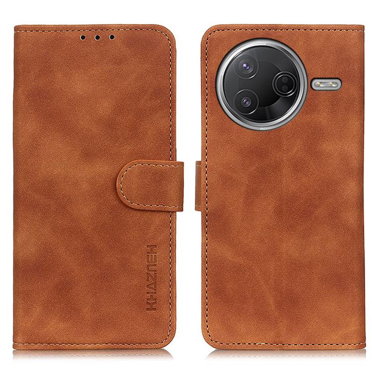 

For Redmi K80 / K80 Pro KHAZNEH Retro Texture Flip Leather Phone Case(Brown)