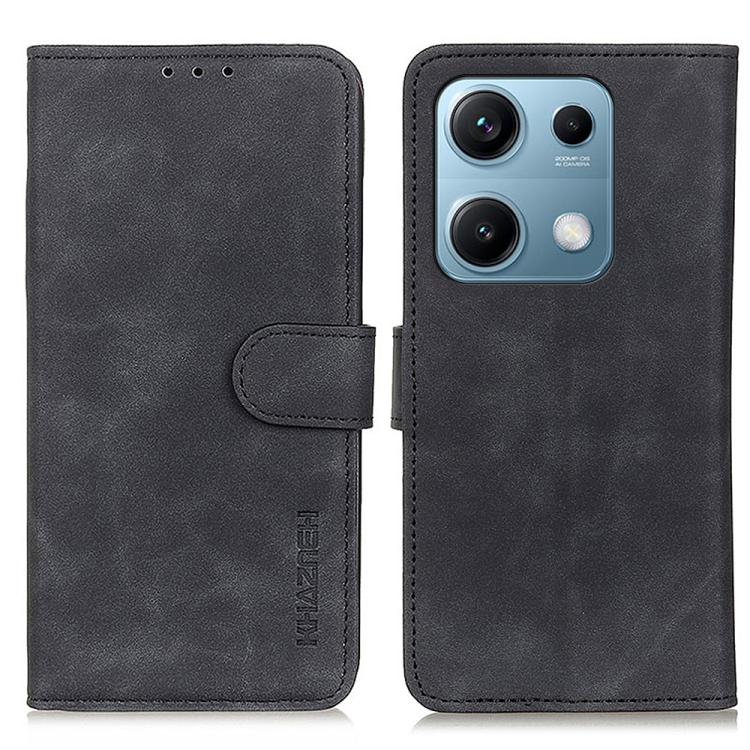 

For Redmi Note 14S 4G KHAZNEH Retro Texture Flip Leather Phone Case(Black)