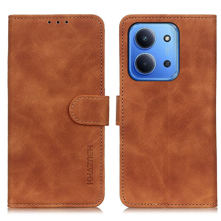 

For Redmi 15C 4G 171.5mm / Poco C85 4G KHAZNEH Retro Texture Flip Leather Phone Case(Brown)