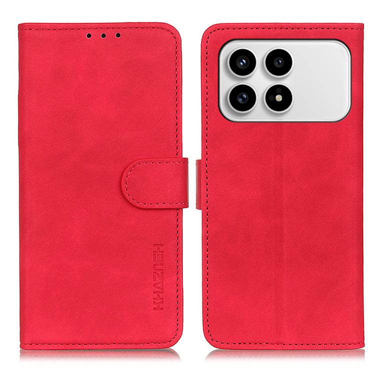 

For Redmi K90 / Poco F8 Pro KHAZNEH Retro Texture Flip Leather Phone Case(Red)