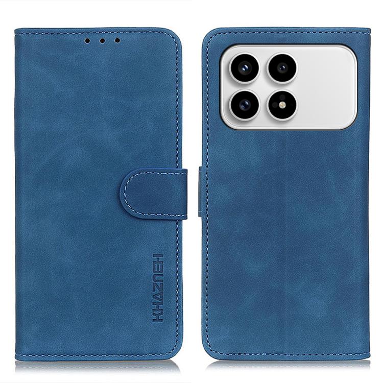

For Redmi K90 / Poco F8 Pro KHAZNEH Retro Texture Flip Leather Phone Case(Blue)