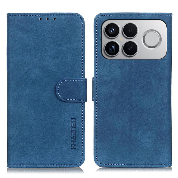 

For Redmi K90 Pro Max/Poco F8 Ultra KHAZNEH Retro Texture Flip Leather Phone Case(Blue)