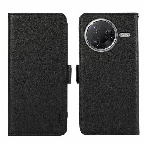 

For Redmi K80 / K80 Pro ABEEL Side-Magnetic Litchi Pattern Leather RFID Phone Case(Black)