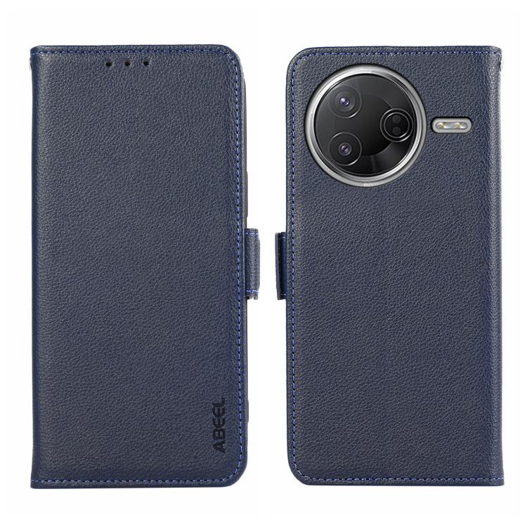 

For Redmi K80 / K80 Pro ABEEL Side-Magnetic Litchi Pattern Leather RFID Phone Case(Blue)