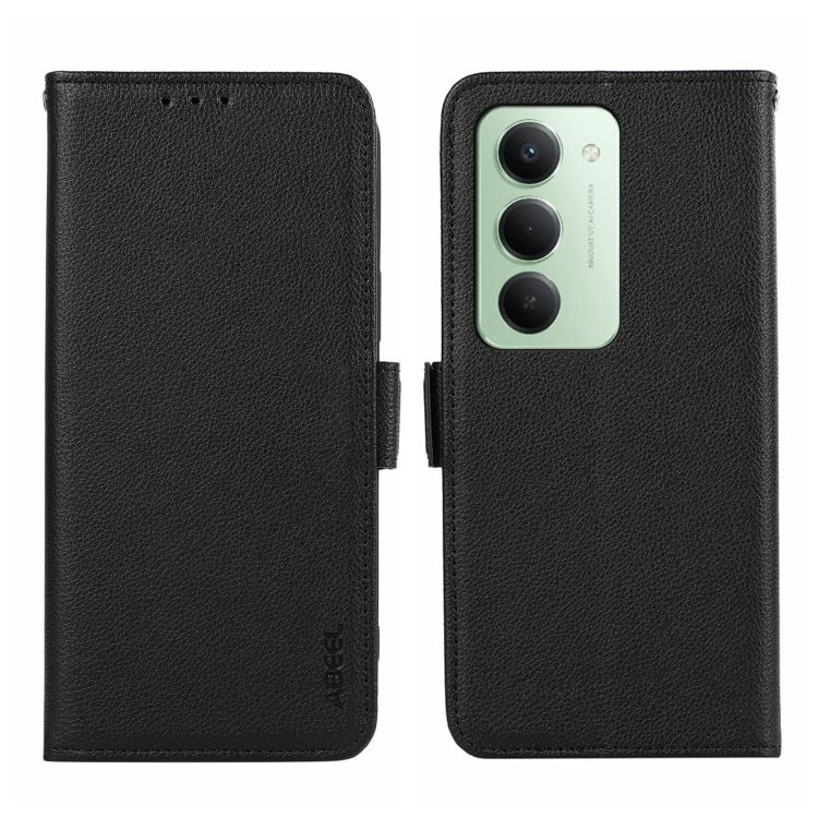 

For Redmi 15 5G Global / 15 4G SEA ABEEL Side-Magnetic Litchi Pattern Leather RFID Phone Case(Black)