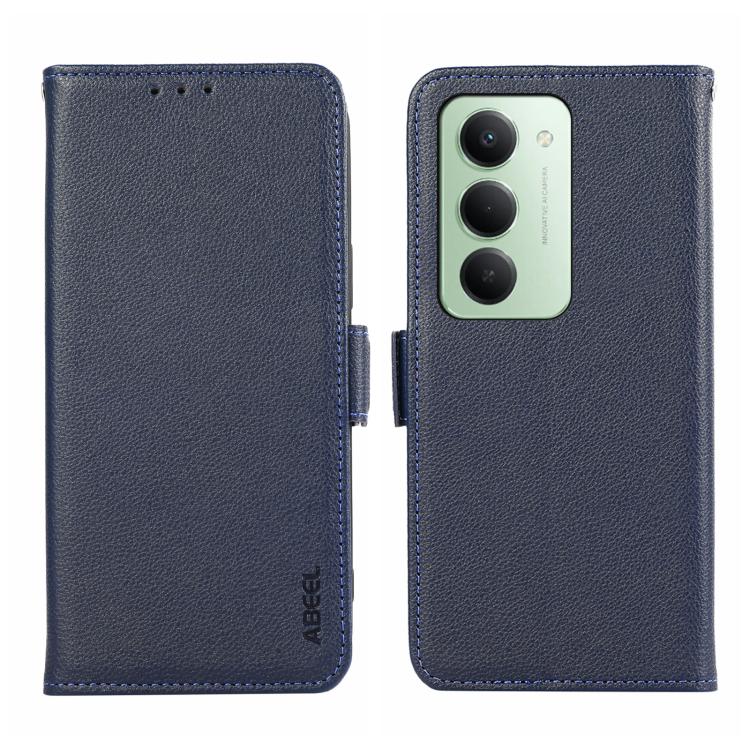 

For Redmi 15 5G / 4G EU 171mm ABEEL Side-Magnetic Litchi Pattern Leather RFID Phone Case(Blue)