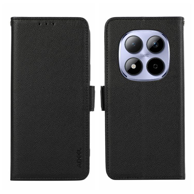 

For Redmi Note 15 Pro+ 5G Global 163.3 ABEEL Side-Magnetic Litchi Pattern Leather RFID Phone Case(Black)