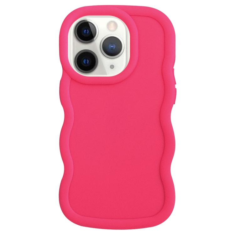 

For iPhone 11 Pro Big Wave Puff Shape TPU Phone Case(Rose Red)
