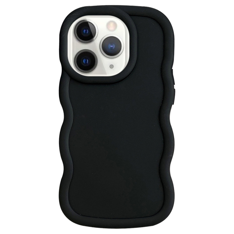 

For iPhone 11 Pro Max Big Wave Puff Shape TPU Phone Case(Black)