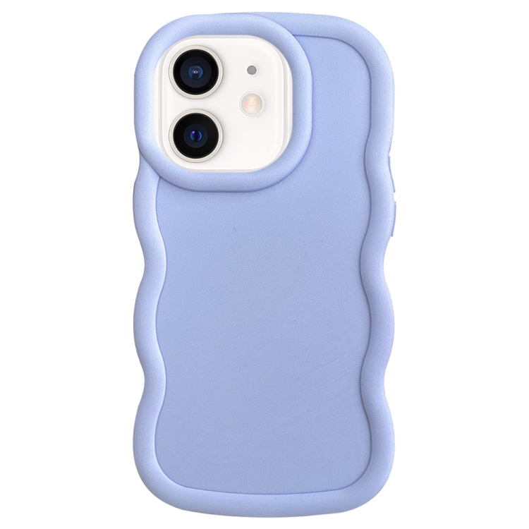 

For iPhone 12 Big Wave Puff Shape TPU Phone Case(Blue)