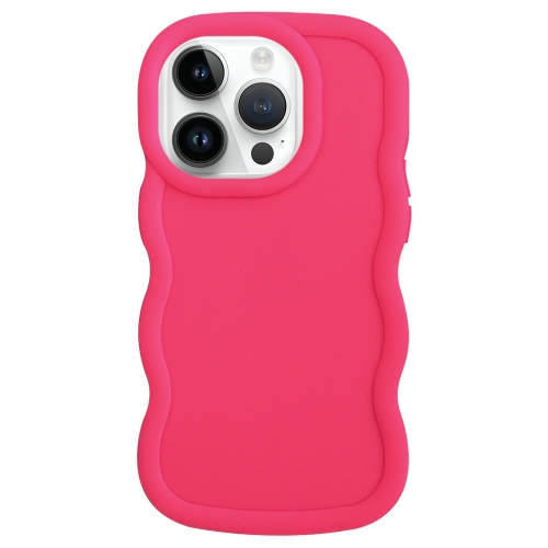 

For iPhone 12 Pro Big Wave Puff Shape TPU Phone Case(Rose Red)