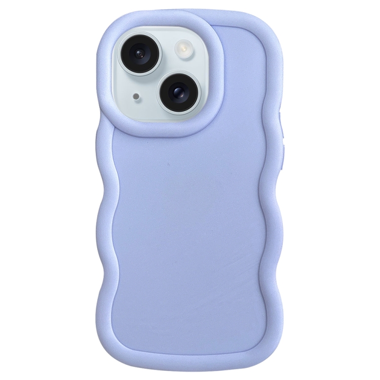 

For iPhone 15 Big Wave Puff Shape TPU Phone Case(Blue)