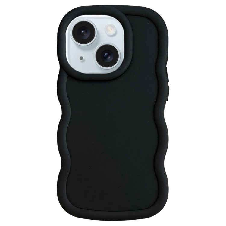 

For iPhone 15 Big Wave Puff Shape TPU Phone Case(Black)