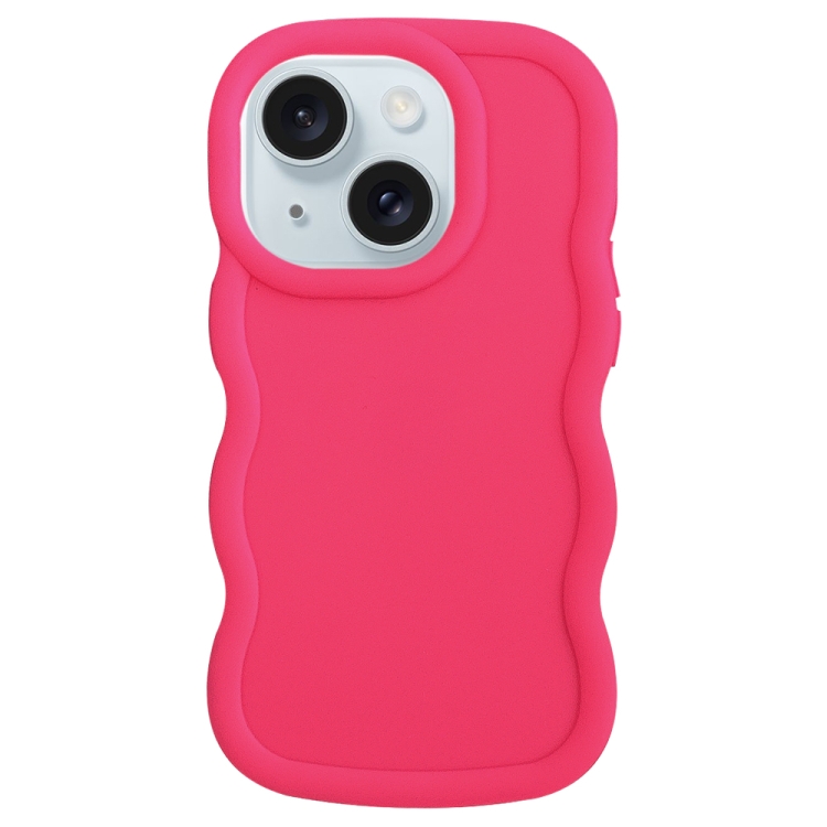 

For iPhone 15 Big Wave Puff Shape TPU Phone Case(Rose Red)