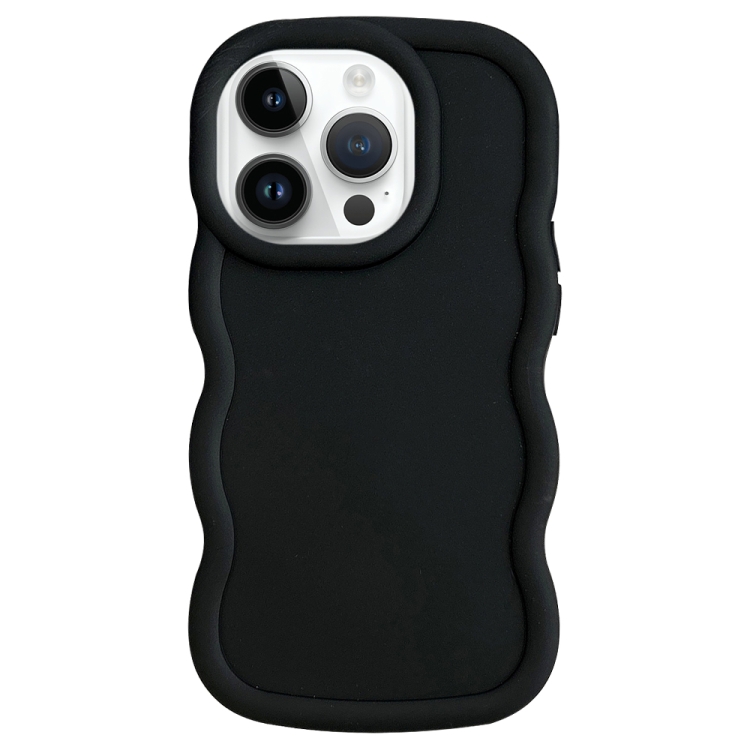 

For iPhone 15 Pro Max Big Wave Puff Shape TPU Phone Case(Black)
