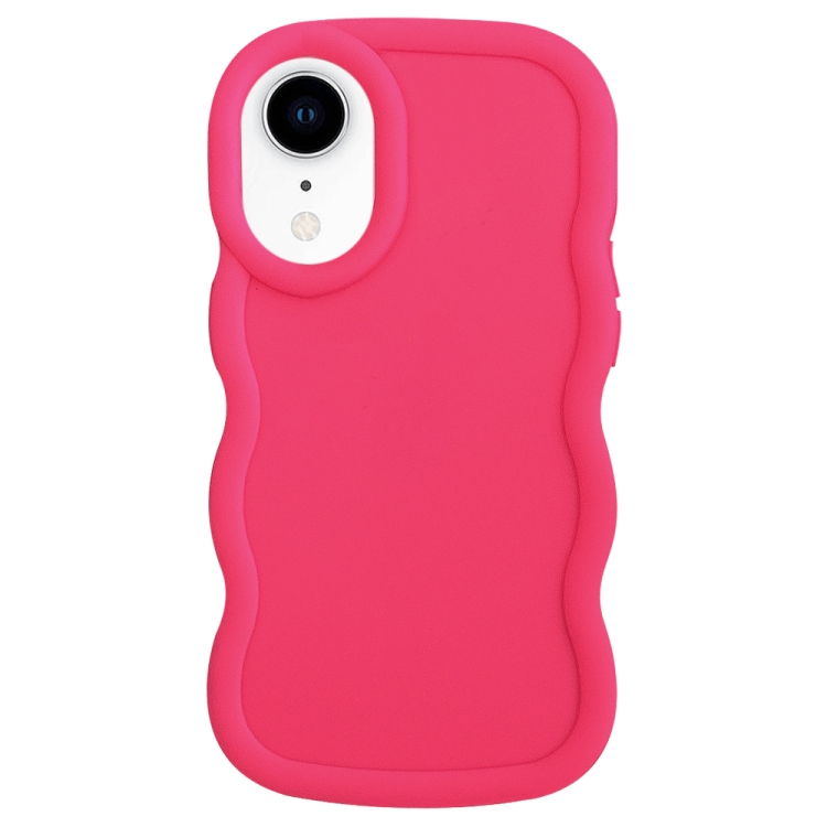 

For iPhone XR Big Wave Puff Shape TPU Phone Case(Rose Red)