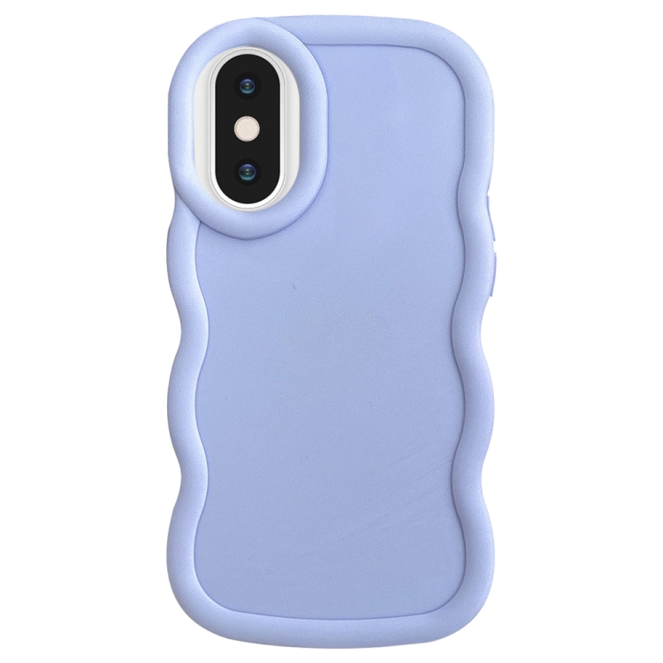 

For iPhone XS Max Big Wave Puff Shape TPU Phone Case(Blue)