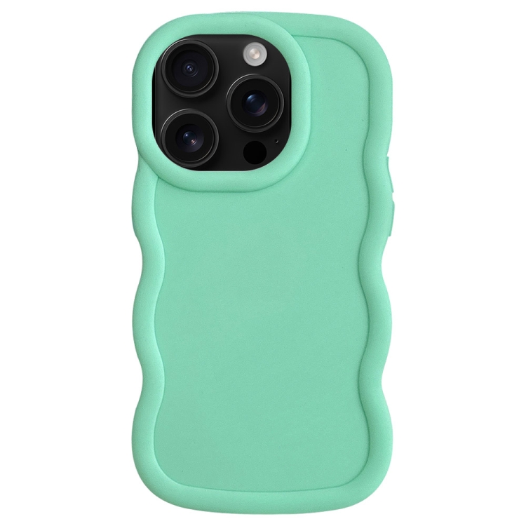

For iPhone 16 Pro Big Wave Puff Shape TPU Phone Case(Green)
