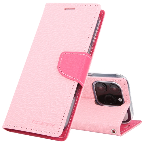 

For iPhone 16 Pro GOOSPERY FANCY DIARY Cross Texture Leather Phone Case(Pink)