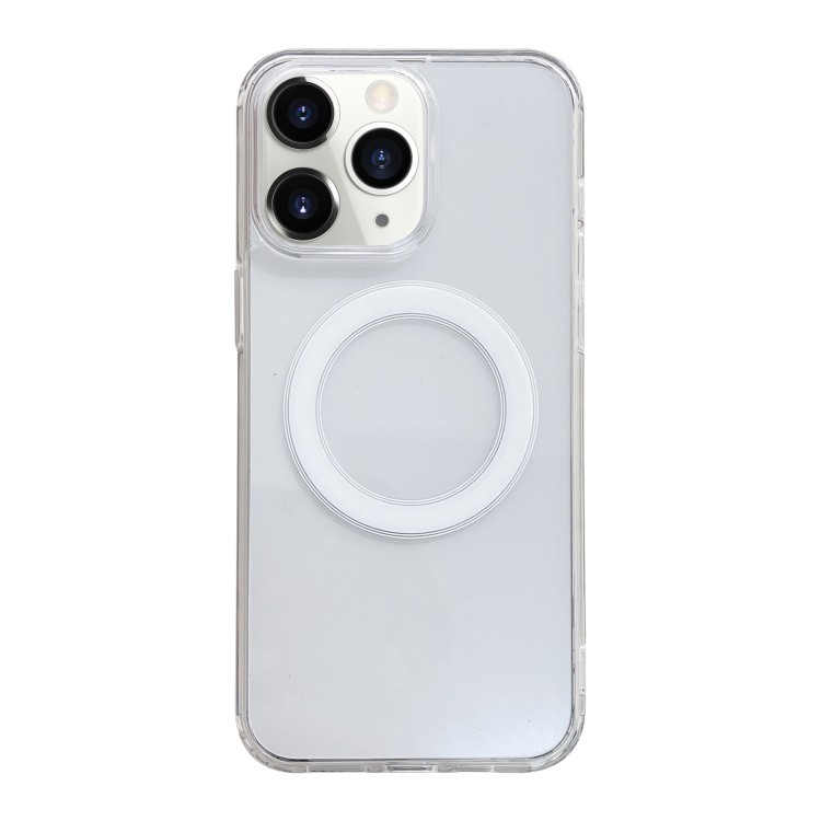 

For iPhone 11 Pro Max Clear Acrylic TPU MagSafe Phone Case(Transparent)
