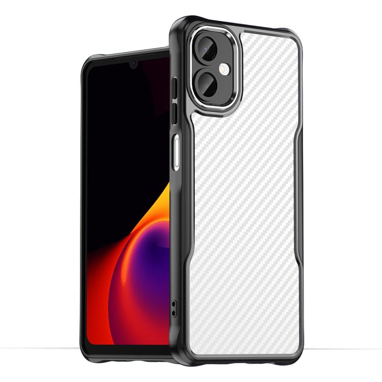 

For Samsung Galaxy A06 5G Carbon Fiber Texture Translucent Phone Case(Black)