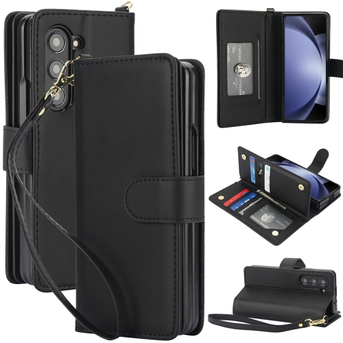 

For Samsung Galaxy Z Fold6 Multi-Card Wallet RFID Leather Phone Case(Black)