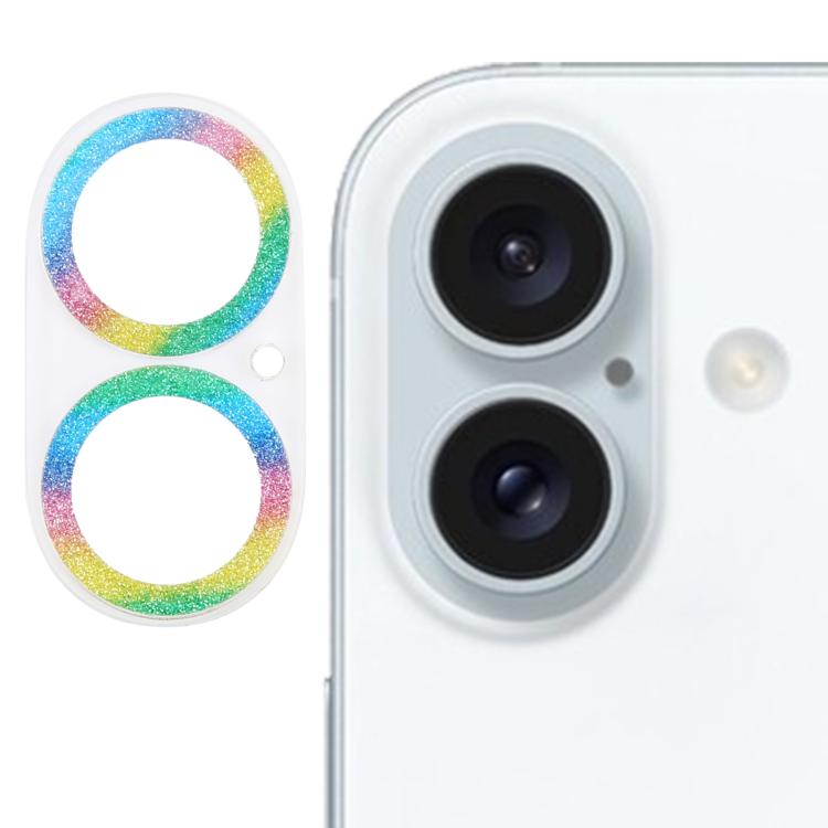 

For iPhone 17 Glitter Ring Tempered Glass Camera Lens Film(Colorful)