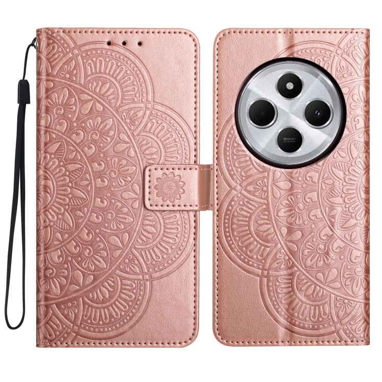 

For Redmi A4 5G Flower Embossed Leather Phone Case(Rose Gold)