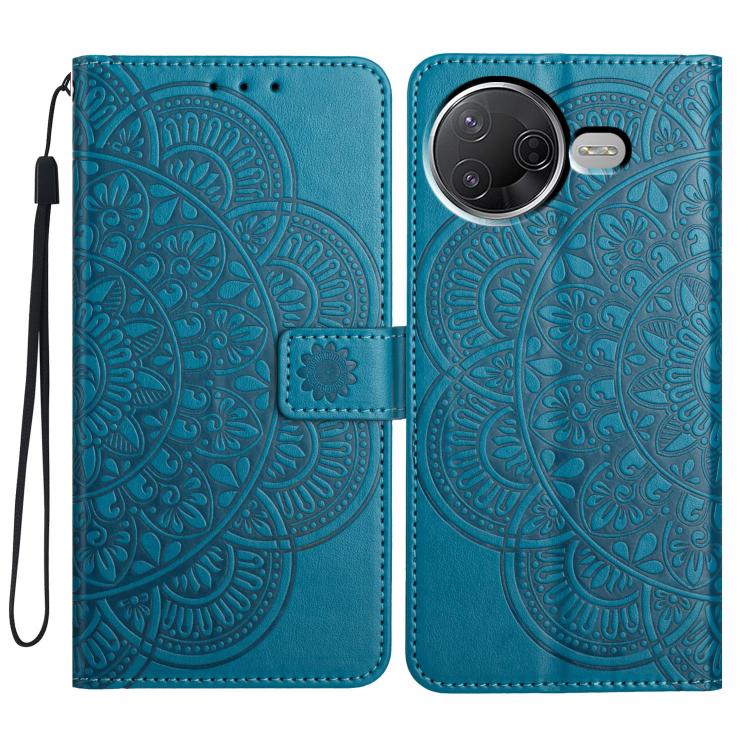 

For Redmi K80 Pro / K80 Flower Embossed Leather Phone Case(Blue)