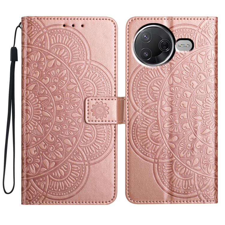 

For Redmi K80 Pro / K80 Flower Embossed Leather Phone Case(Rose Gold)