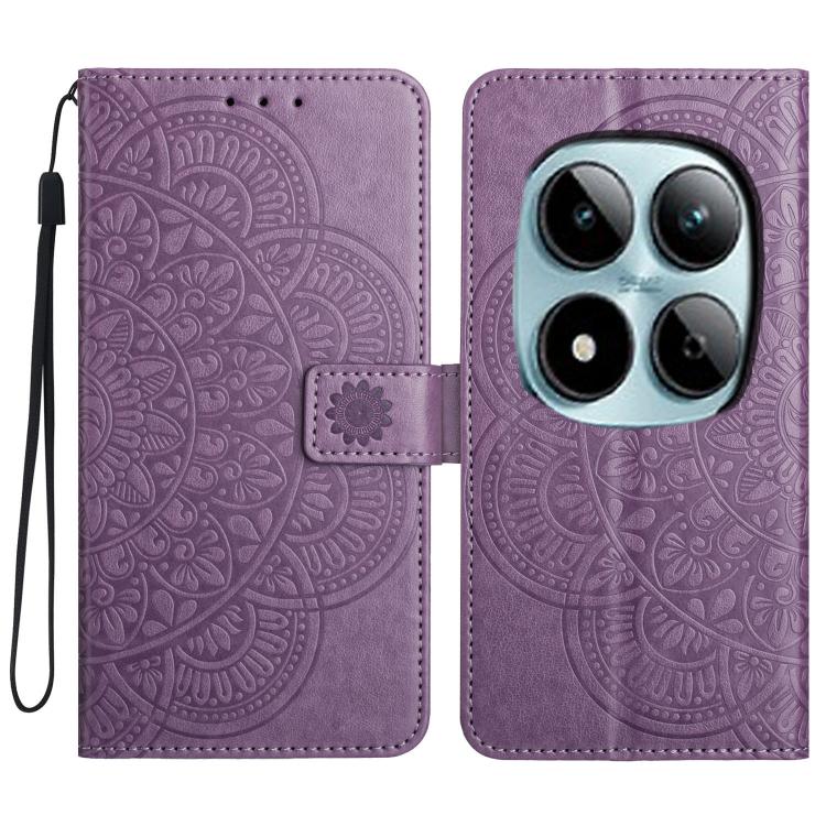 

For Redmi Note 15 Pro 5G Global 163.6mm Flower Embossed Leather Phone Case(Purple)