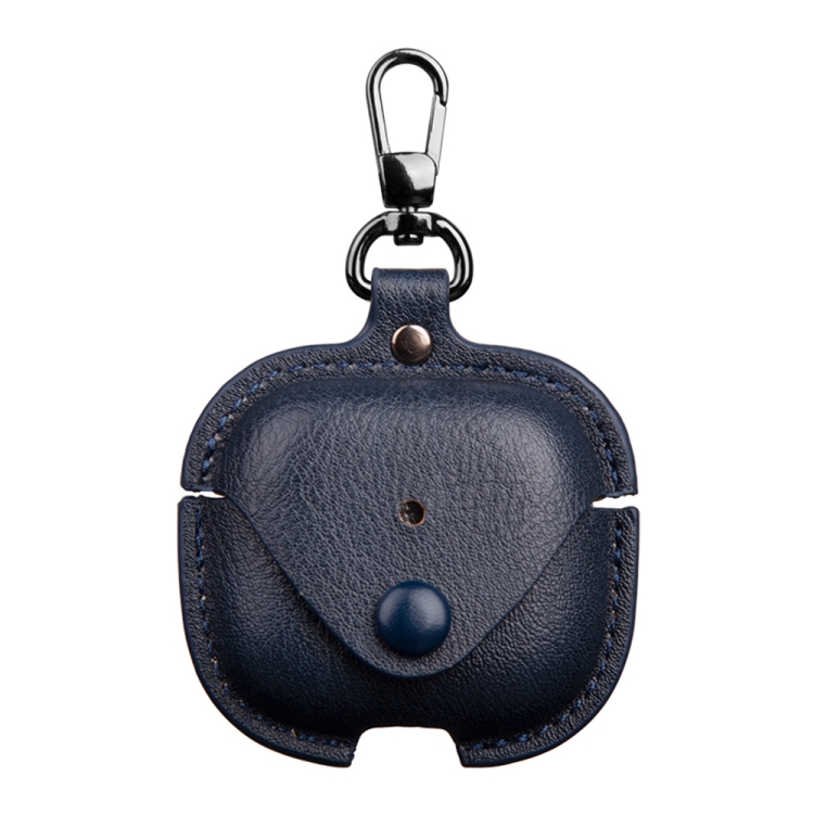 

For AirPods 4 Business Leather Earphone Protective Case with Hook(Blue)