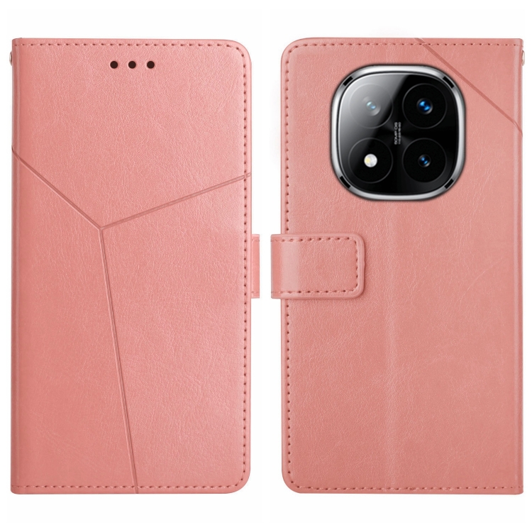 

For Redmi Note 14 Pro+ 5G Y-shaped Pattern Flip Leather Phone Case(Pink)