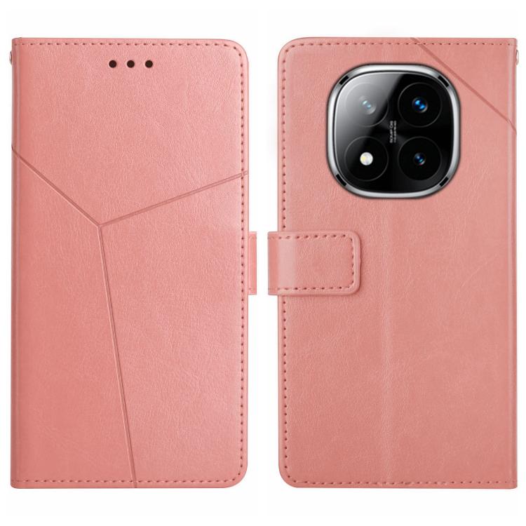 

For Redmi Note 14 Pro 4G Y-shaped Pattern Flip Leather Phone Case(Pink)