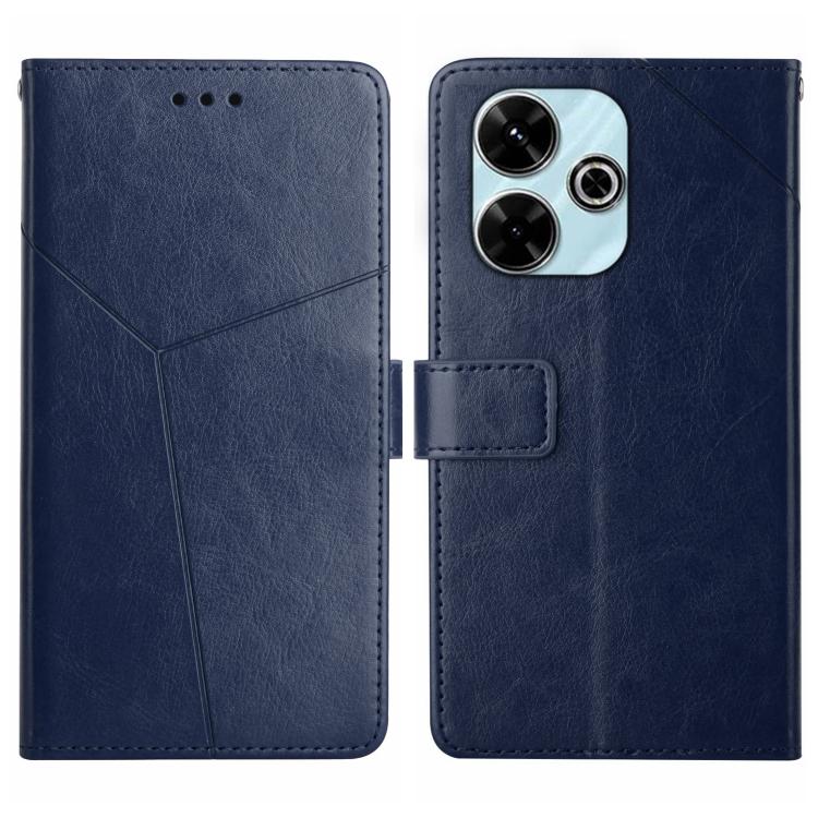 

For Redmi 13x Y-shaped Pattern Flip Leather Phone Case(Blue)
