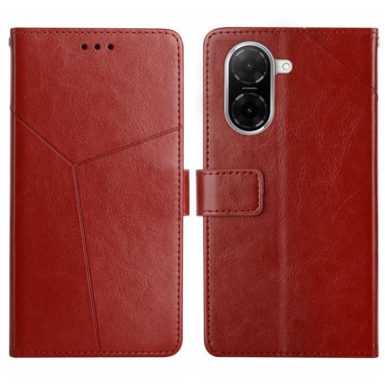 

For Redmi A5 4G 173.3mm Y-shaped Pattern Flip Leather Phone Case(Brown)