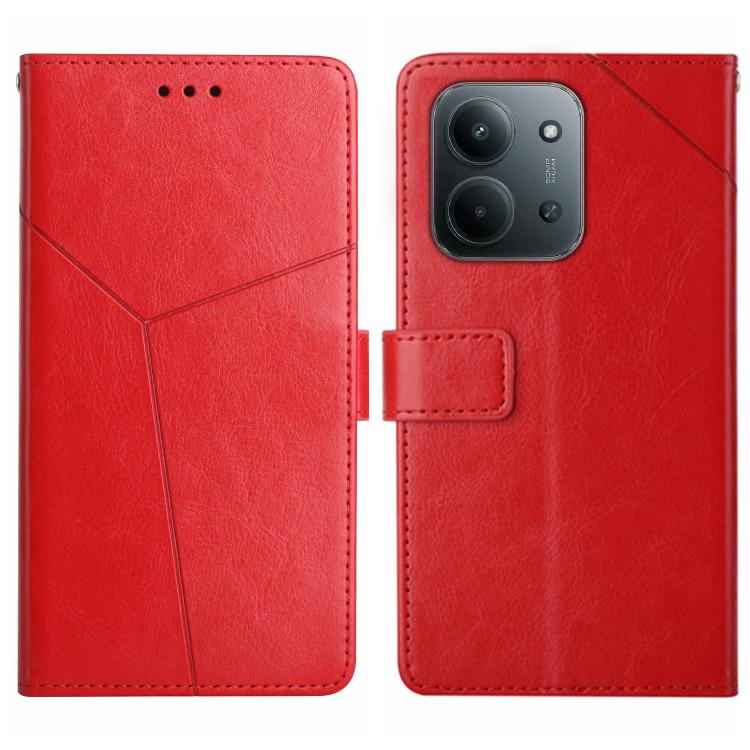 

For Redmi 15C 5G / 4G Global 171mm Y-shaped Pattern Flip Leather Phone Case(Red)