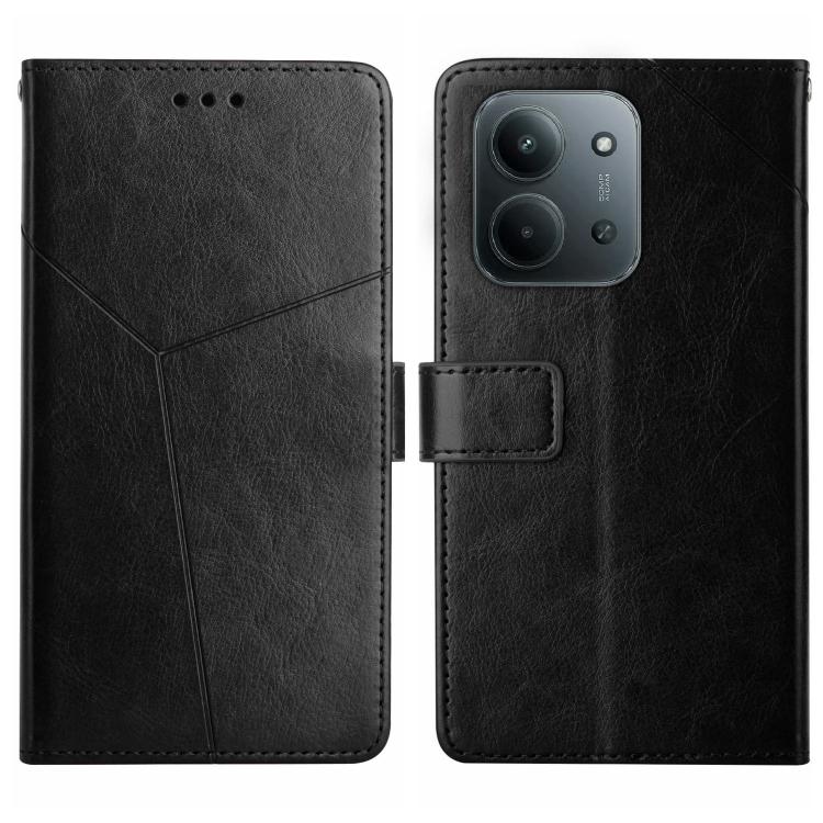 

For Redmi 15C 5G / 4G EU 173mm Y-shaped Pattern Flip Leather Phone Case(Black)