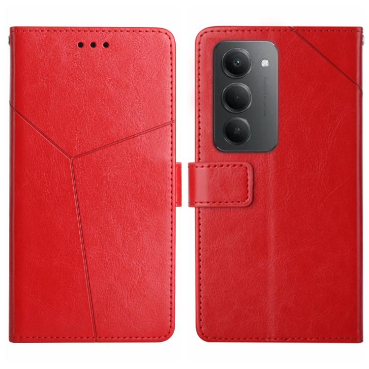 

For Redmi 15 5G Global / 15 4G SEA Y-shaped Pattern Flip Leather Phone Case(Red)