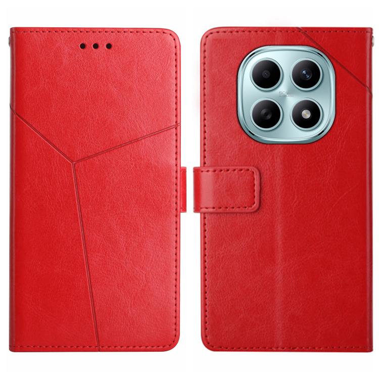 

For Redmi Note 15 Pro 4G Global 163.2mm Y-shaped Pattern Flip Leather Phone Case(Brown)