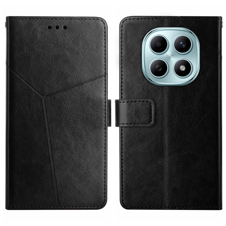 

For Redmi Note 15 5G Global 164mm Y-shaped Pattern Flip Leather Phone Case(Black)