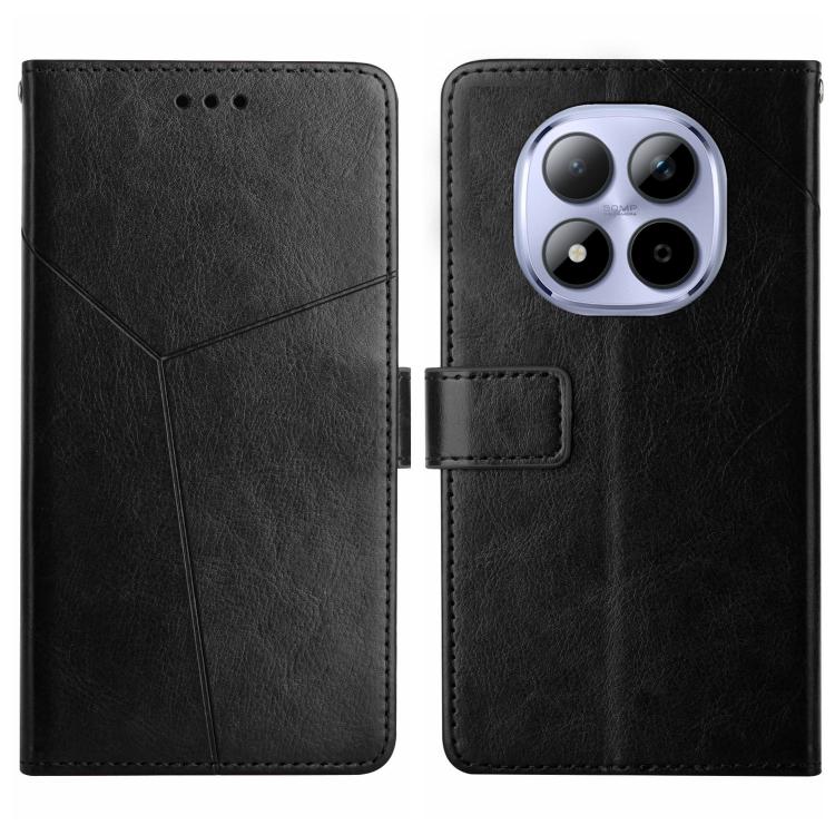 

For Redmi Note 15 Pro 5G Global 163.6mm Y-shaped Pattern Flip Leather Phone Case(Black)