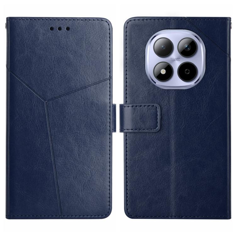 

For Redmi Note 15 Pro 5G Global 163.6mm Y-shaped Pattern Flip Leather Phone Case(Blue)