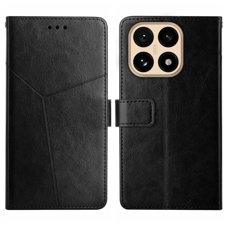 

For Xiaomi 15T Y-shaped Pattern Flip Leather Phone Case(Black)
